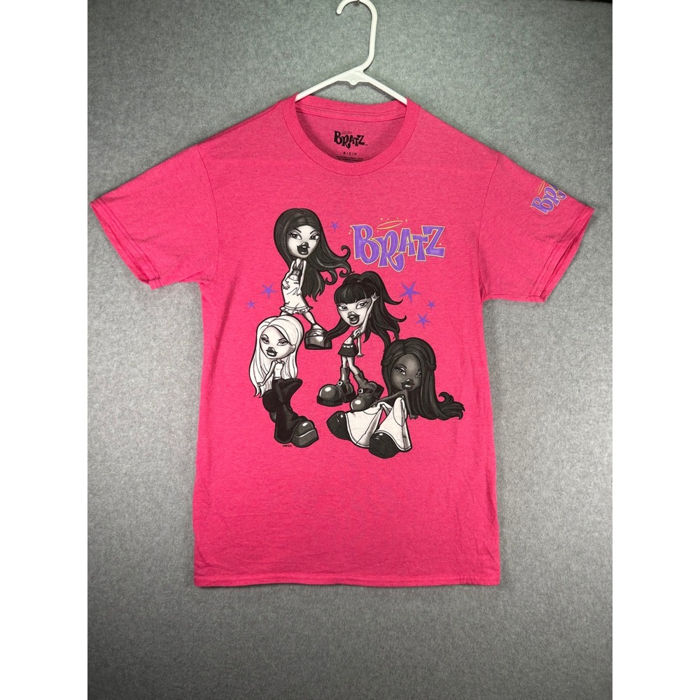 Bratz Graphic T-Shirt Pink Heathered Dolls Cloe Sasha Jade Yasmin Small 1009